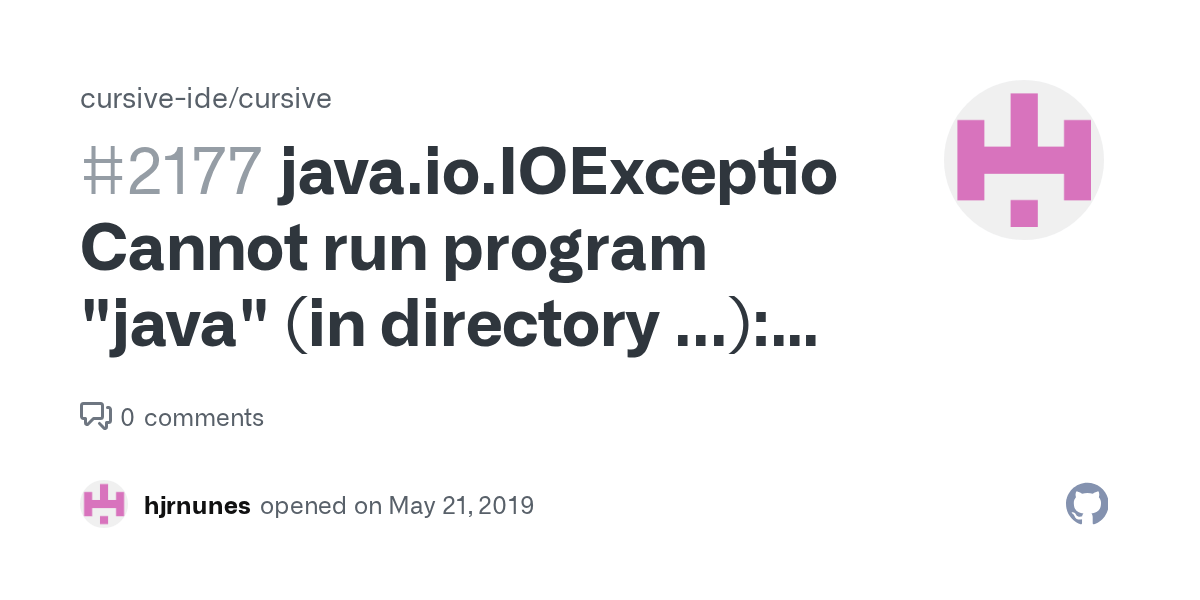 java.io.IOException Cannot run program "java" (in directory) error=2, No such file or