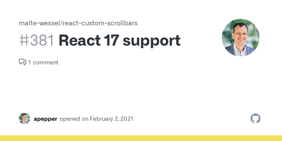 React 17 support · Issue 381 · maltewessel/reactcustomscrollbars