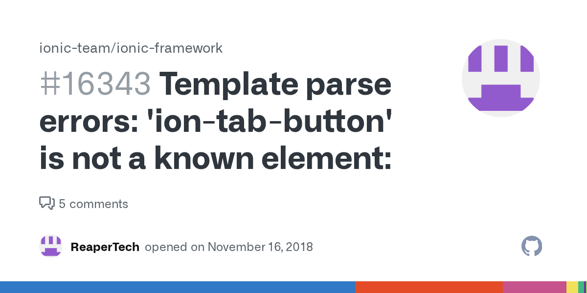 Template parse errors 'iontabbutton' is not a known element · Issue