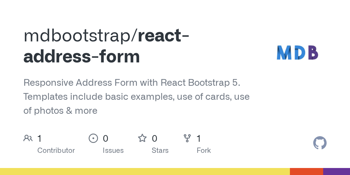 GitHub mdbootstrap/reactaddressform Responsive Address Form with