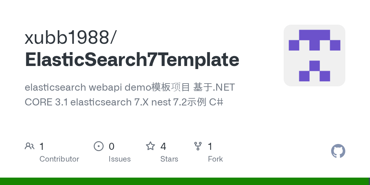 GitHub xubb1988/ElasticSearch7Template elasticsearch webapi demo模板项目