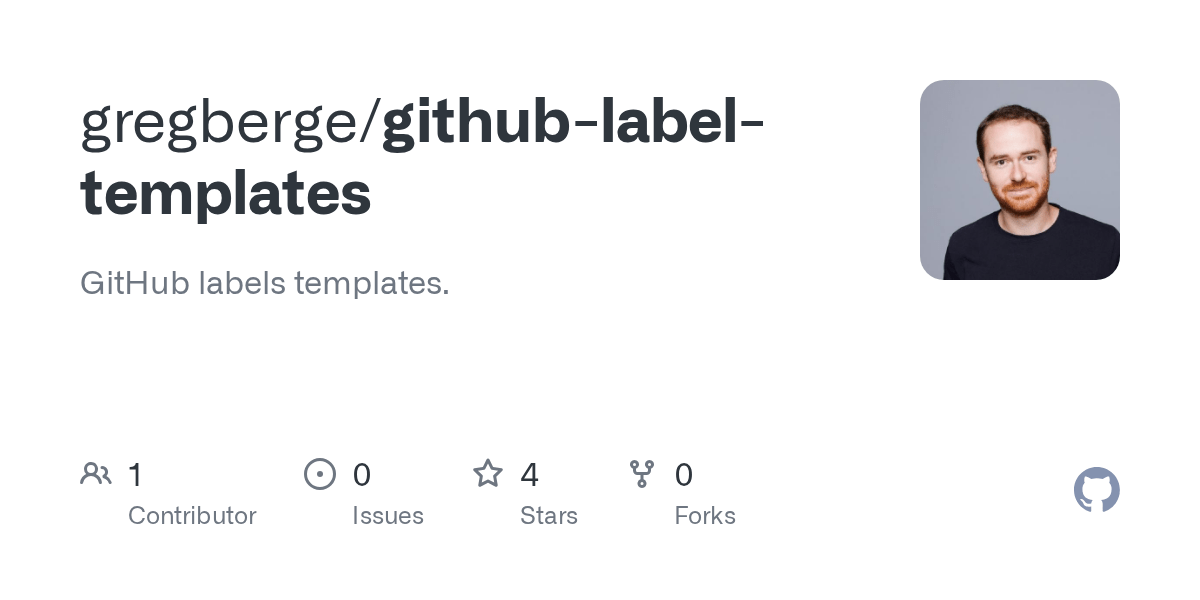 GitHub gregberge/githublabeltemplates GitHub labels templates.