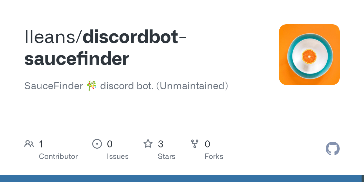 GitHub lleans/discordbotsaucefinder discord bot sauce finder