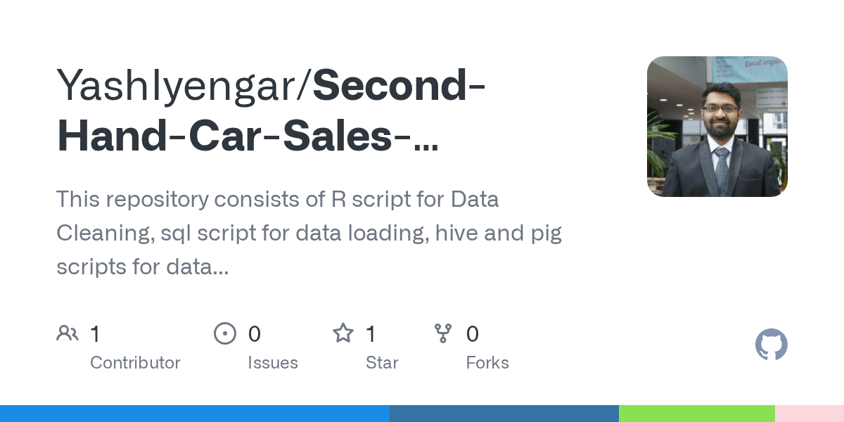 GitHub YashIyengar/SecondHandCarSalesAnalysisusingtheHadoop
