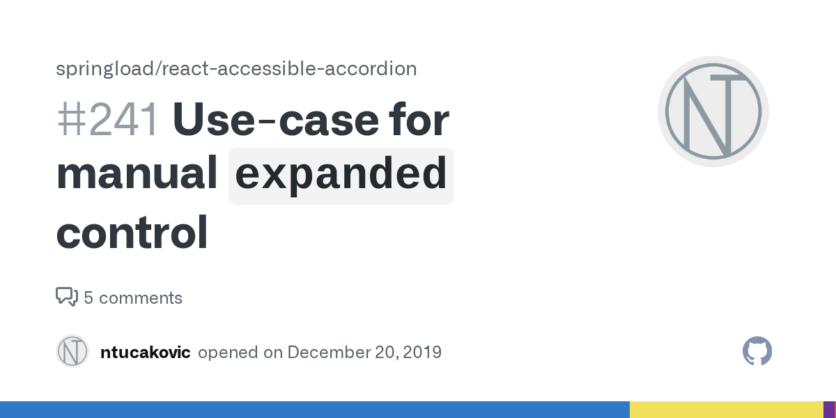 Usecase for manual `expanded` control · Issue 241 · springload/react