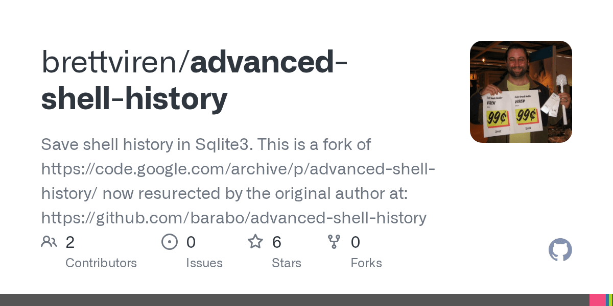 GitHub brettviren/advancedshellhistory Save shell history in