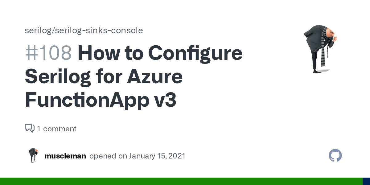 How to Configure Serilog for Azure FunctionApp v3 · Issue 108