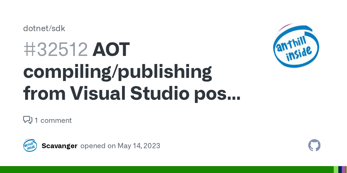 AOT compiling/publishing from Visual Studio post build event create