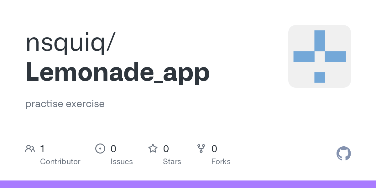 GitHub nsquiq/Lemonade_app practise exercise
