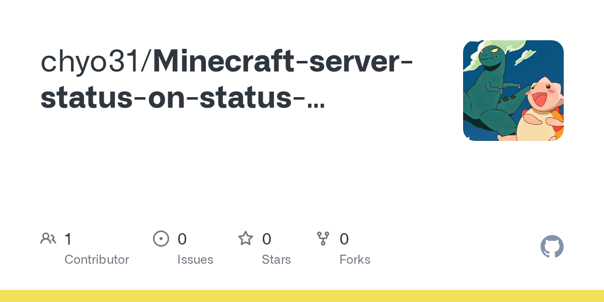 GitHub chyo31/Minecraftserverstatusonstatusdiscordbot