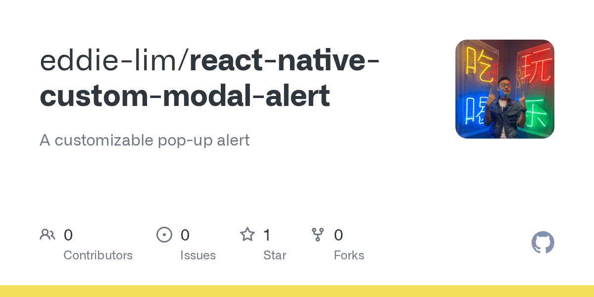 GitHub eddielim/reactnativecustommodalalert A customizable pop