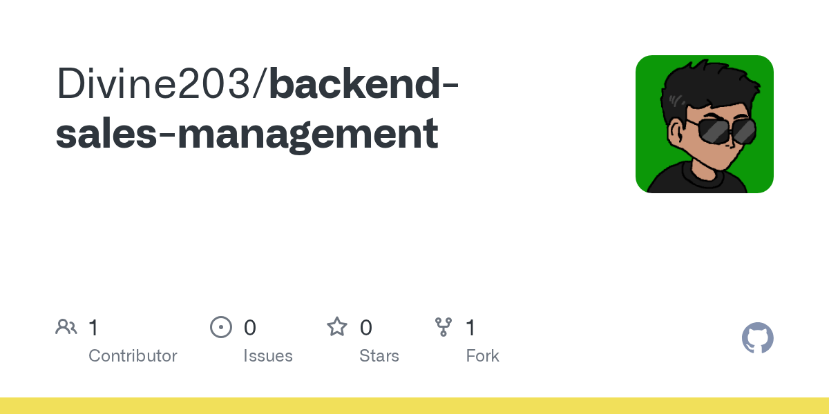 GitHub Divine203/backendsalesmanagement