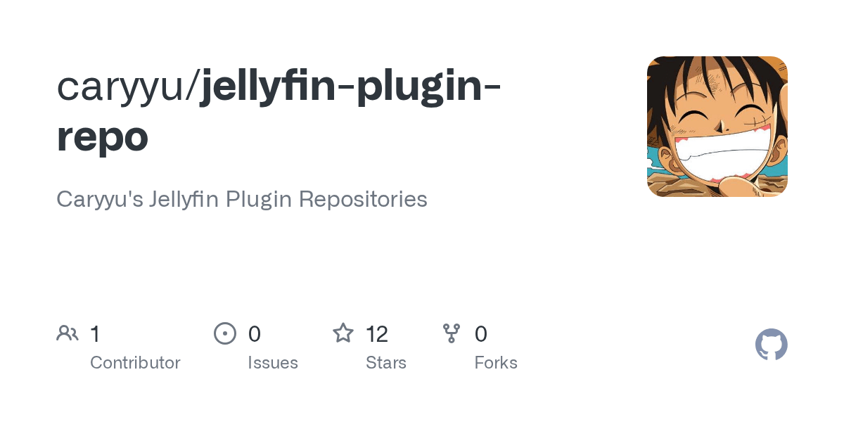 GitHub caryyu/jellyfinpluginrepo Caryyu's Jellyfin Plugin Repositories