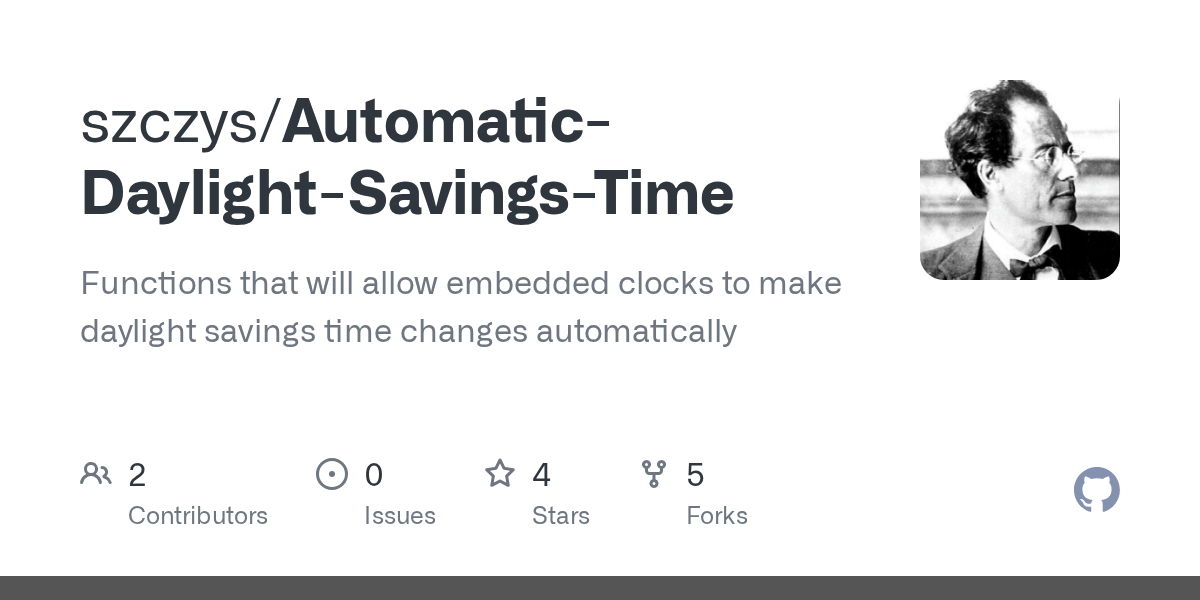 GitHub szczys/AutomaticDaylightSavingsTime Functions that will