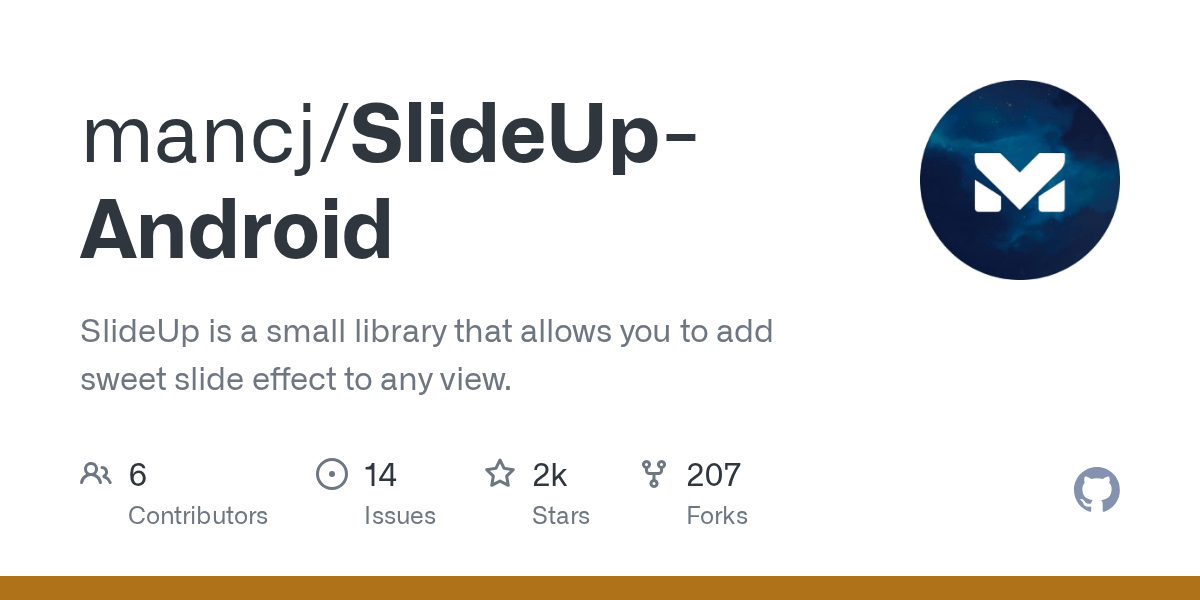 GitHub mancj/SlideUpAndroid SlideUp is a small library that allows