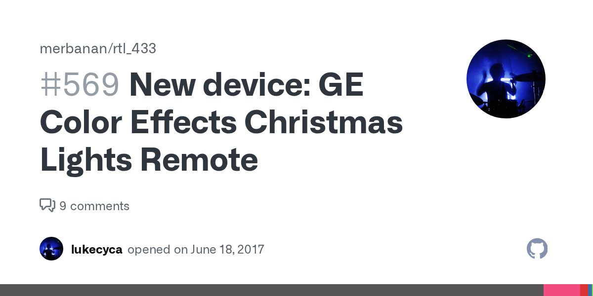 New device GE Color Effects Christmas Lights Remote · Issue 569