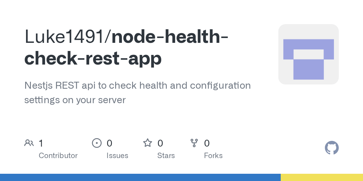GitHub Luke1491/nodehealthcheckrestapp Nestjs REST api to check