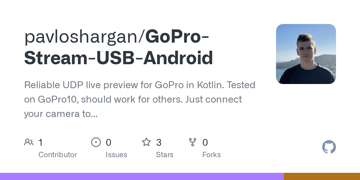 GitHub pavloshargan/GoProStreamUSBAndroid Reliable UDP live