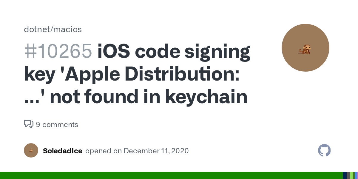 iOS code signing key 'Apple Distribution' not found in keychain