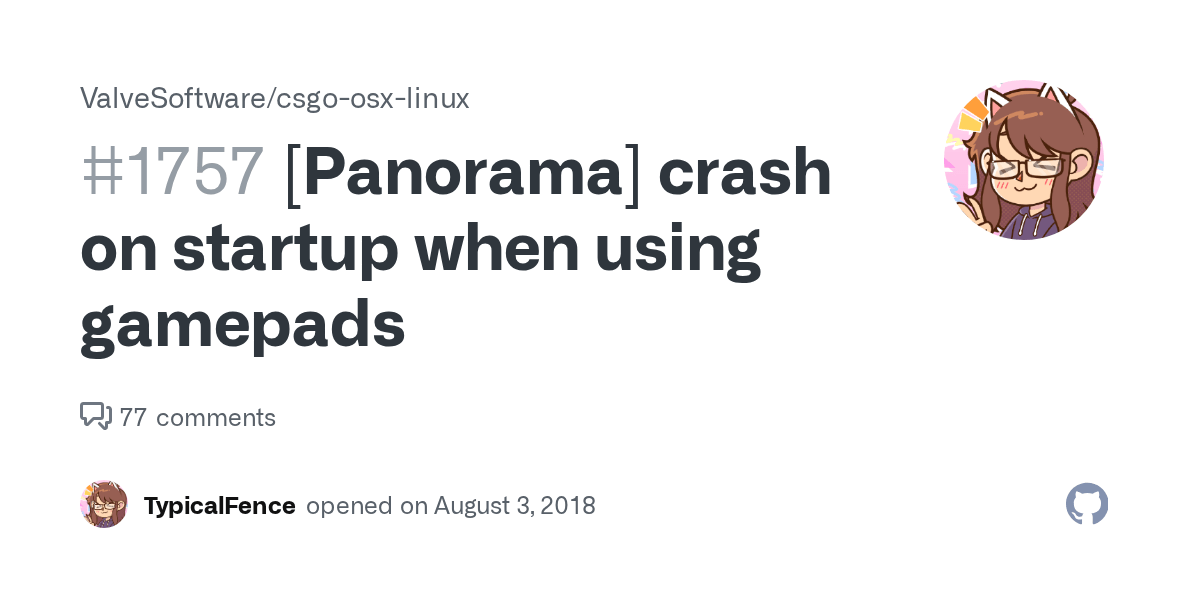 [Panorama] crash on startup when using gamepads · Issue 1757