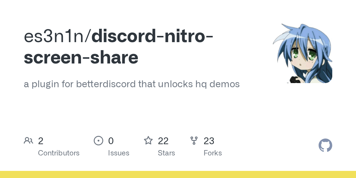 GitHub es3n1n/discordnitroscreenshare a plugin for betterdiscord