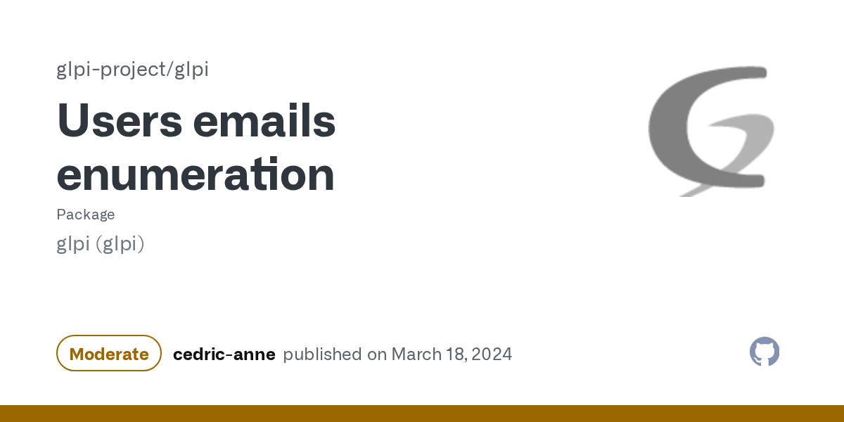 Users emails enumeration · Advisory · glpiproject/glpi · GitHub