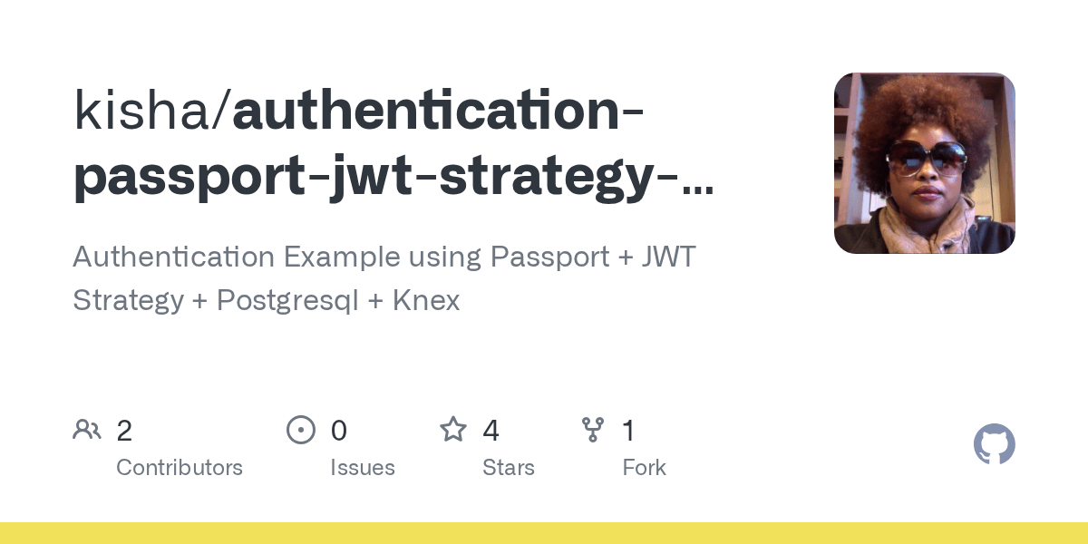 GitHub kisha/authenticationpassportjwtstrategypostgresql