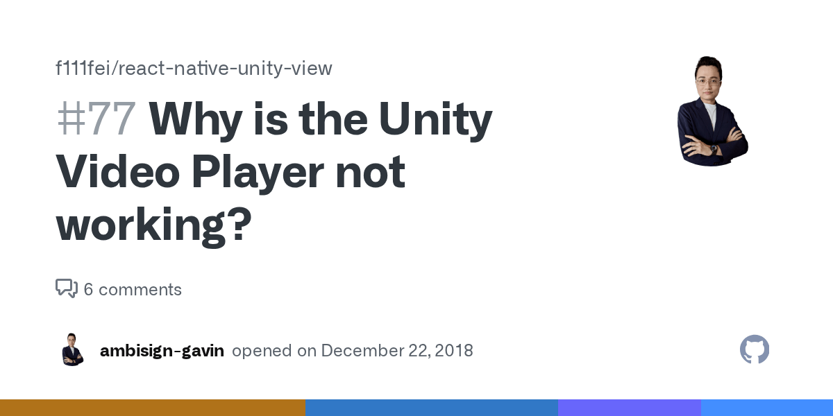 Why is the Unity Video Player not working? · Issue 77 · f111fei/reactnativeunityview · GitHub