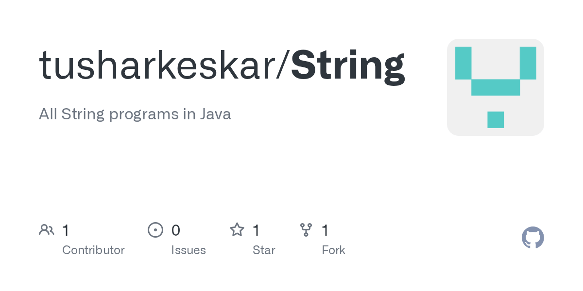 GitHub tusharkeskar/String All String programs in Java