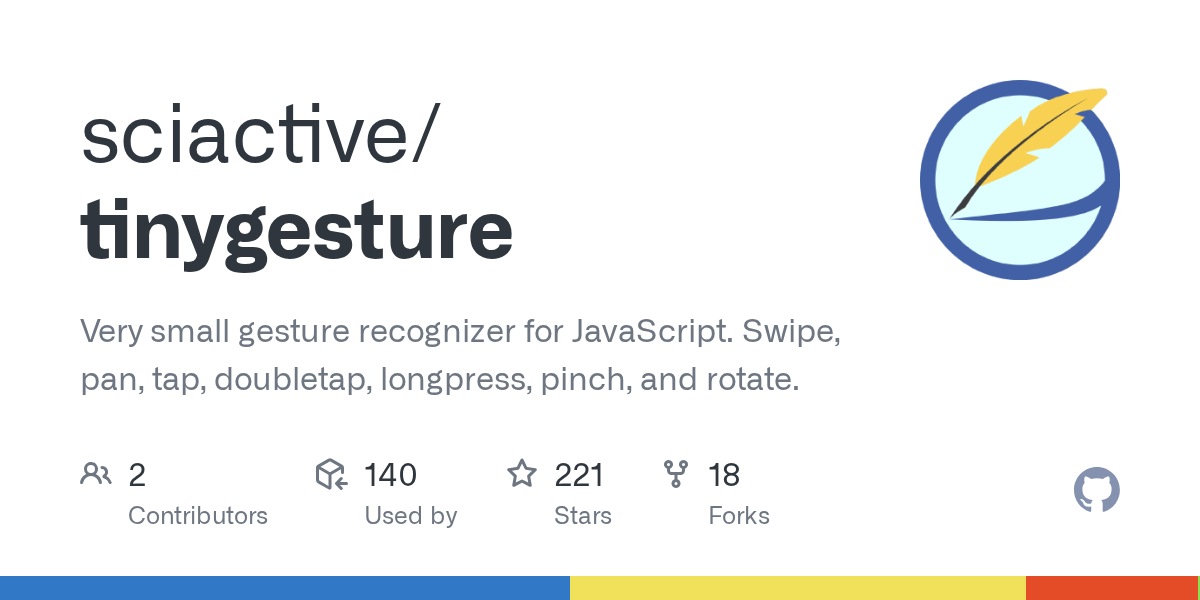 GitHub sciactive/tinygesture Very small gesture recognizer for