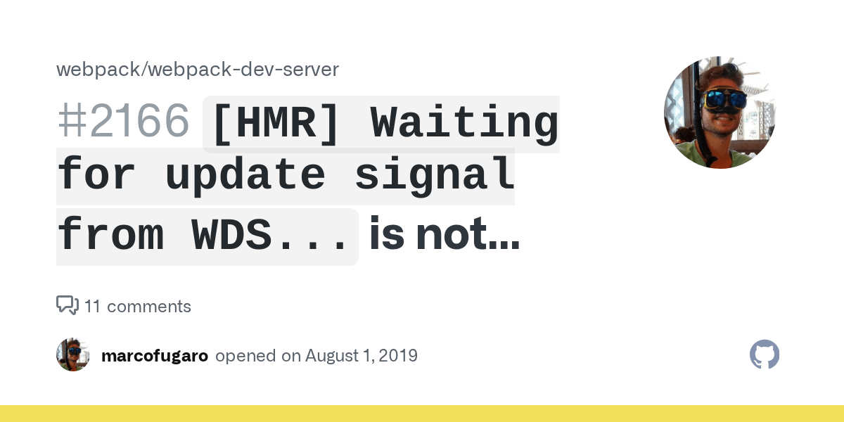 [HMR] Waiting for update signal from WDS... is not affected by