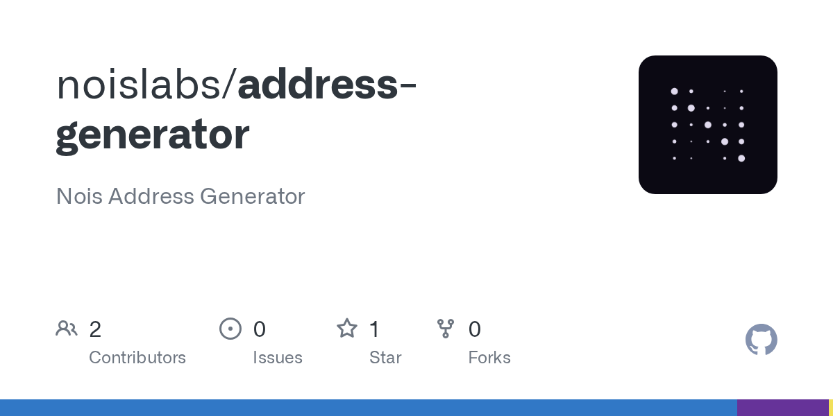 GitHub noislabs/addressgenerator Nois Address Generator