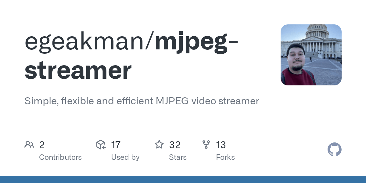GitHub egeakman/mjpegstreamer Simple, flexible and efficient MJPEG video streamer