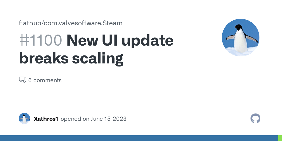 New UI update breaks scaling · Issue 1100 ·
