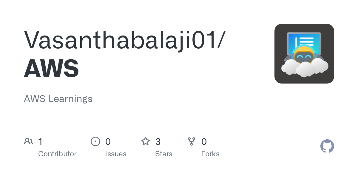 GitHub Vasanthabalaji01/AWSProjects My AWS Projects