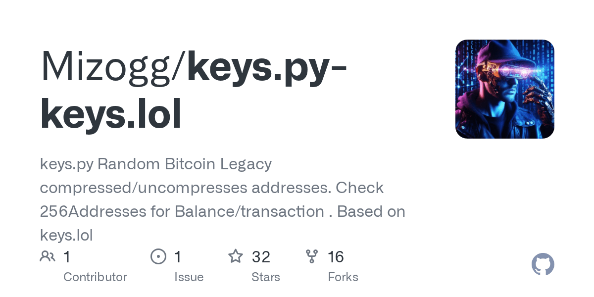 GitHub Mizogg/keys.pykeys.lol keys.py Random Bitcoin Legacy