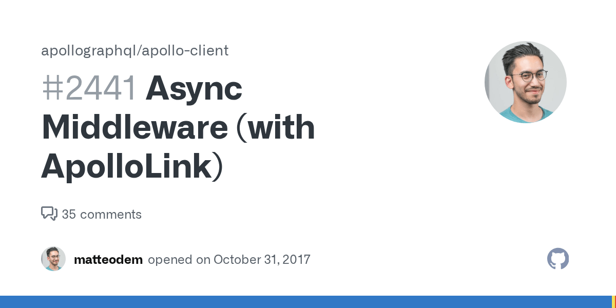 Async Middleware (with ApolloLink) · Issue 2441 · apollographql/apollo