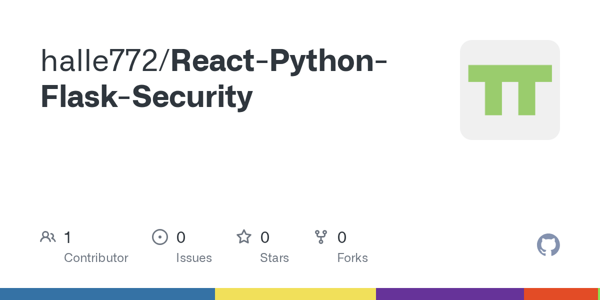 GitHub ns2772/ReactPythonFlaskSecurity