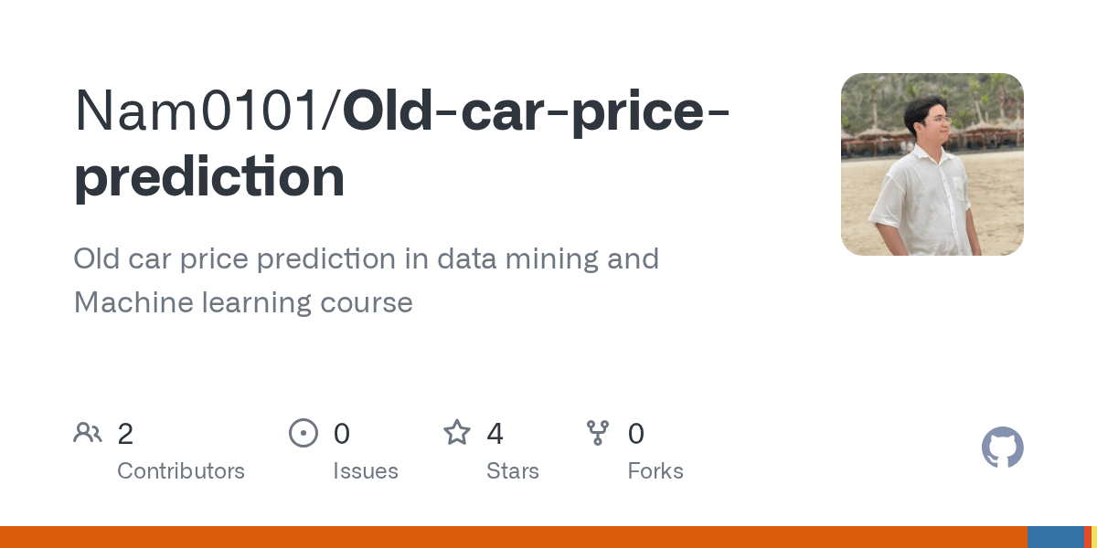 GitHub Nam0101/Oldcarpriceprediction Old car price prediction in