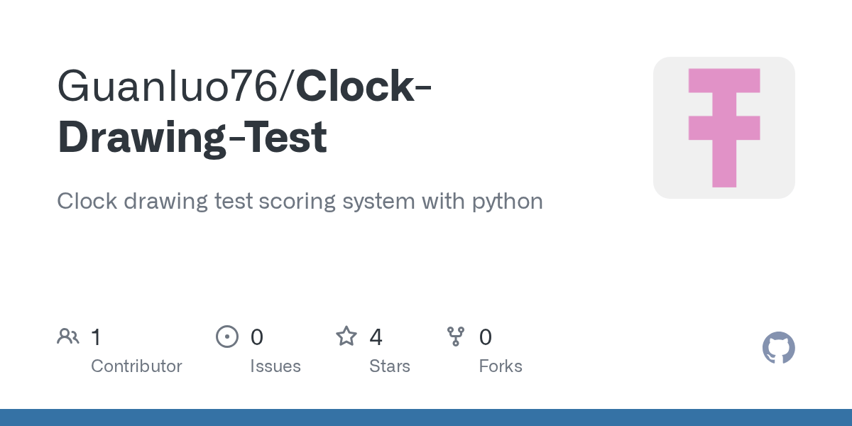 GitHub Guanluo76/ClockDrawingTest Clock drawing test scoring system with python