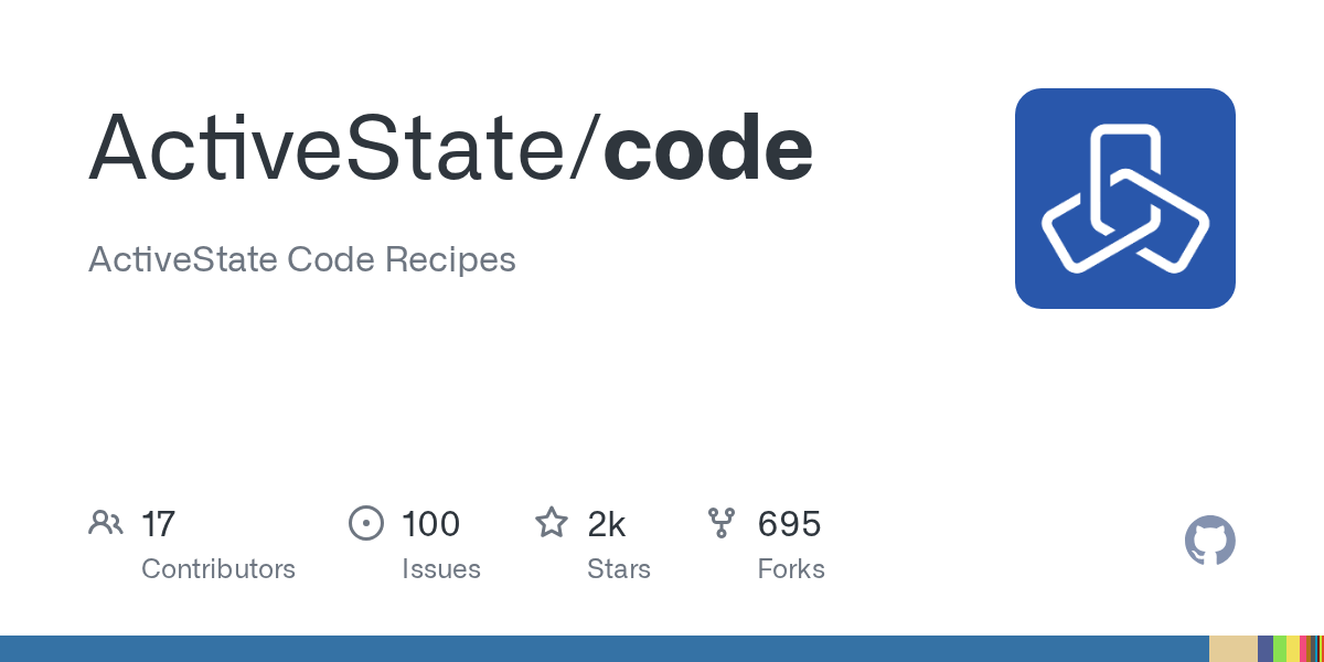 GitHub ActiveState/code ActiveState Code Recipes