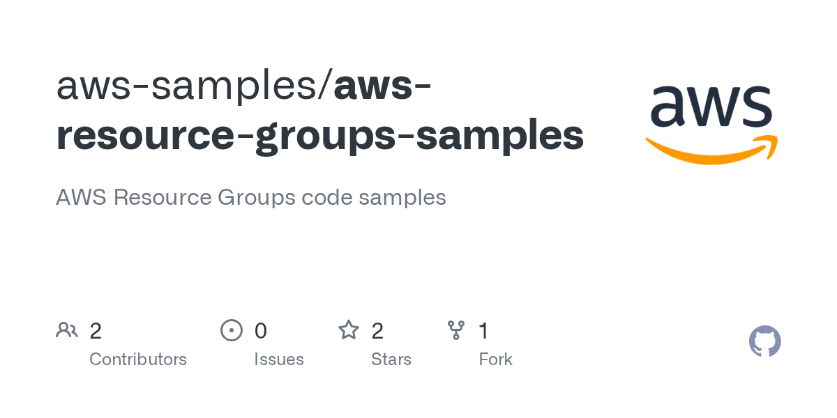GitHub awssamples/awsresourcegroupssamples AWS Resource Groups