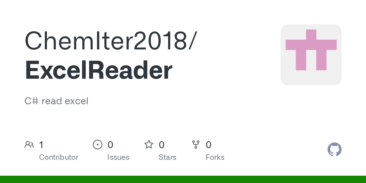 GitHub ChemIter2018/ExcelReader C read excel