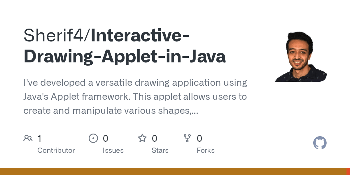 GitHub Sherif4/InteractiveDrawingAppletinJava I've developed a