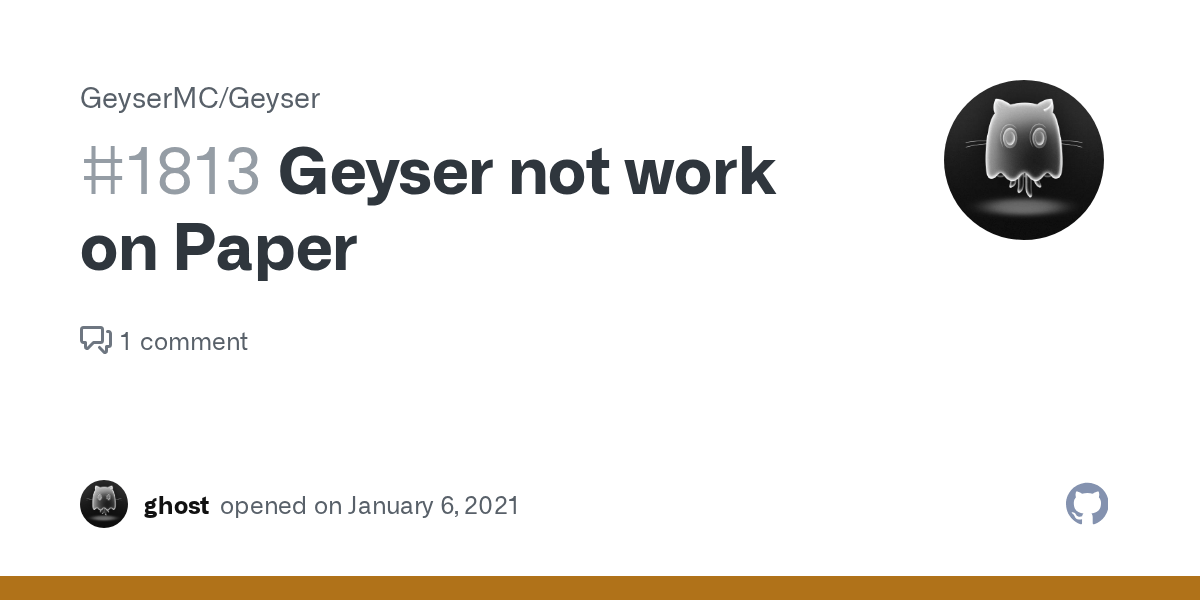 Geyser not work on Paper · Issue 1813 · GeyserMC/Geyser · GitHub