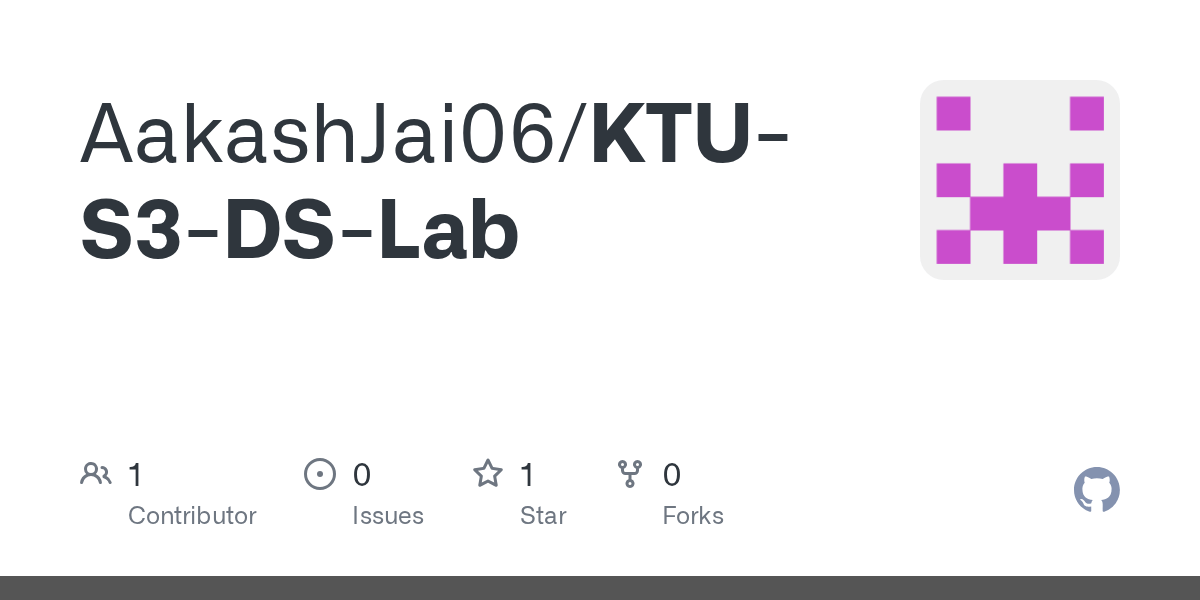 GitHub AakashJai06/KTUS3DSLab