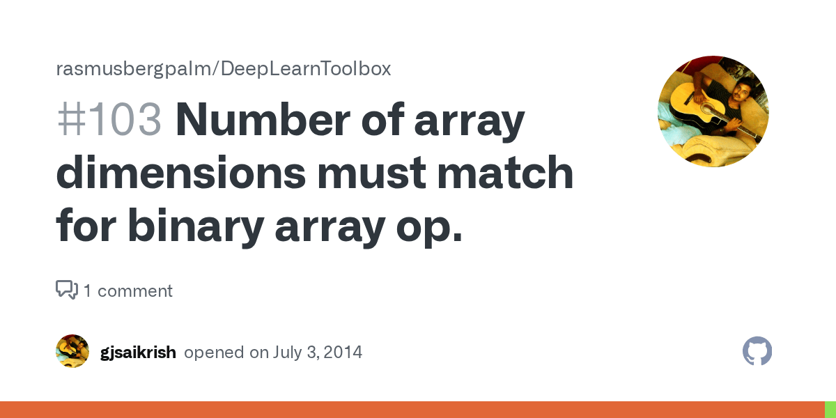 Number of array dimensions must match for binary array op. · Issue 103