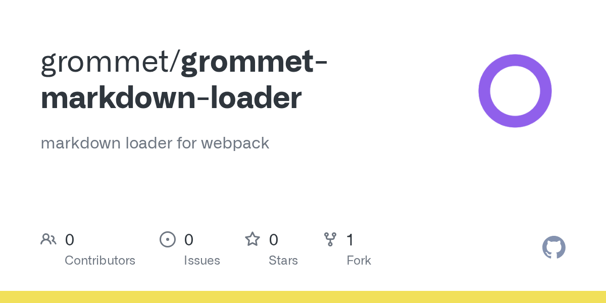 GitHub grommet/grommetmarkdownloader markdown loader for webpack