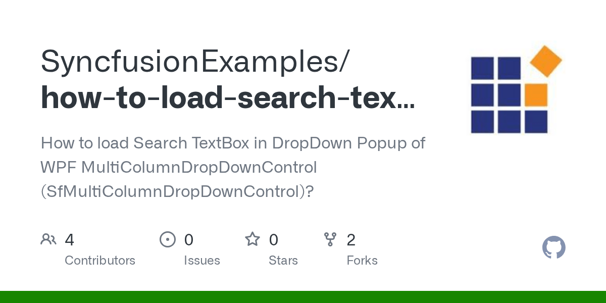 GitHub SyncfusionExamples/howtoloadsearchtextboxindropdown