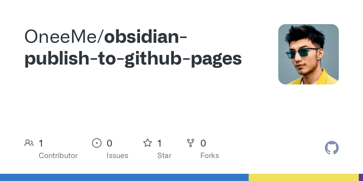 obsidianpublishtogithubpages/README.md at master · OneeMe/obsidian